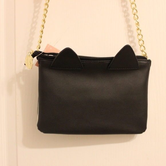 NWT Betsy Johnson Meow Black Crossbody Bag Purse - Picture 4 of 4
